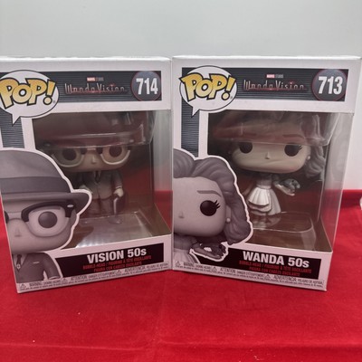 Funko POP! Marvel WandaVision #713 Wanda 50s #714 Vision 50s Set