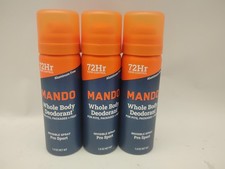 3 Cans Mando Pro Sport Whole Body Deodorant Spray Travel Size 1oz Each 3 Cans Mando Pro Sport Whole Body Deodorant Spray Travel Size 1oz Each
