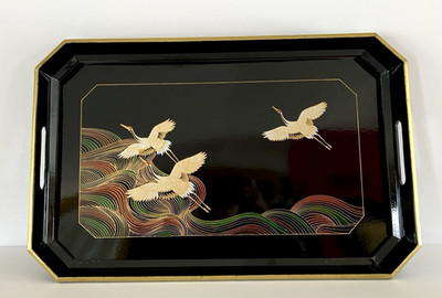 Oriental Trading Company Decorated Serving Tray with Cranes