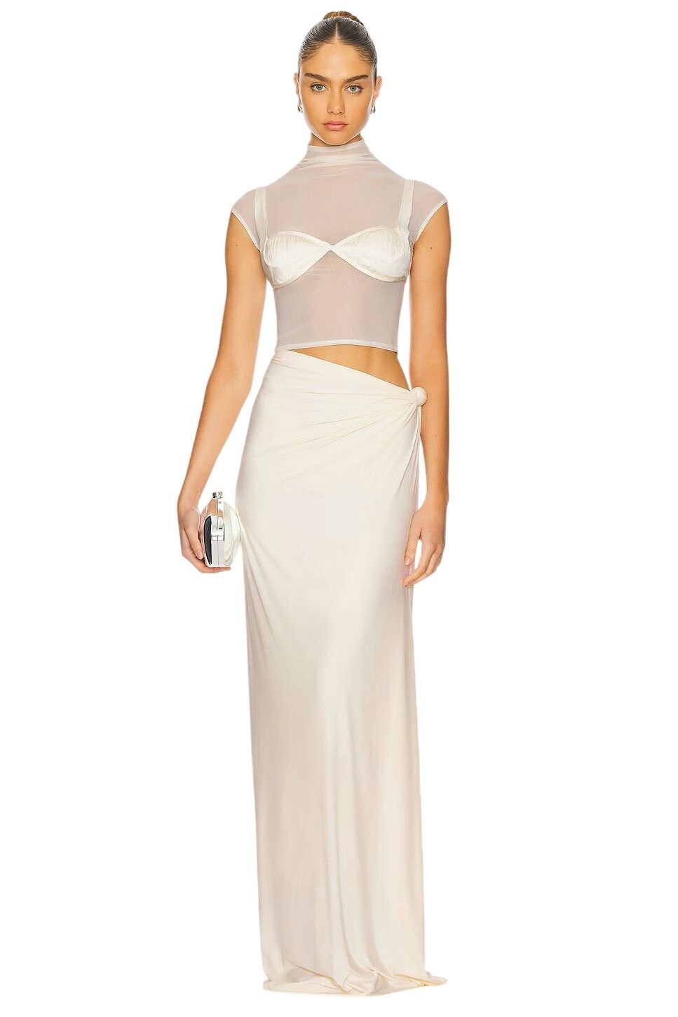 Deme by Gabriella Dove Set in Ivory Medium New Womens Maxi Gown Dress