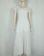 Womens Linda Lundstrom Dress White M  Sheer Layered 