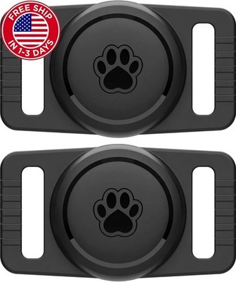 Airtag Dog Collar Holder 2 Pack,Waterproof Cat Collar Holder for Apple Airtag, S