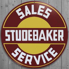Studebaker Sales & Service 8" Diameter Novelty Metal Sign Made In USA New!