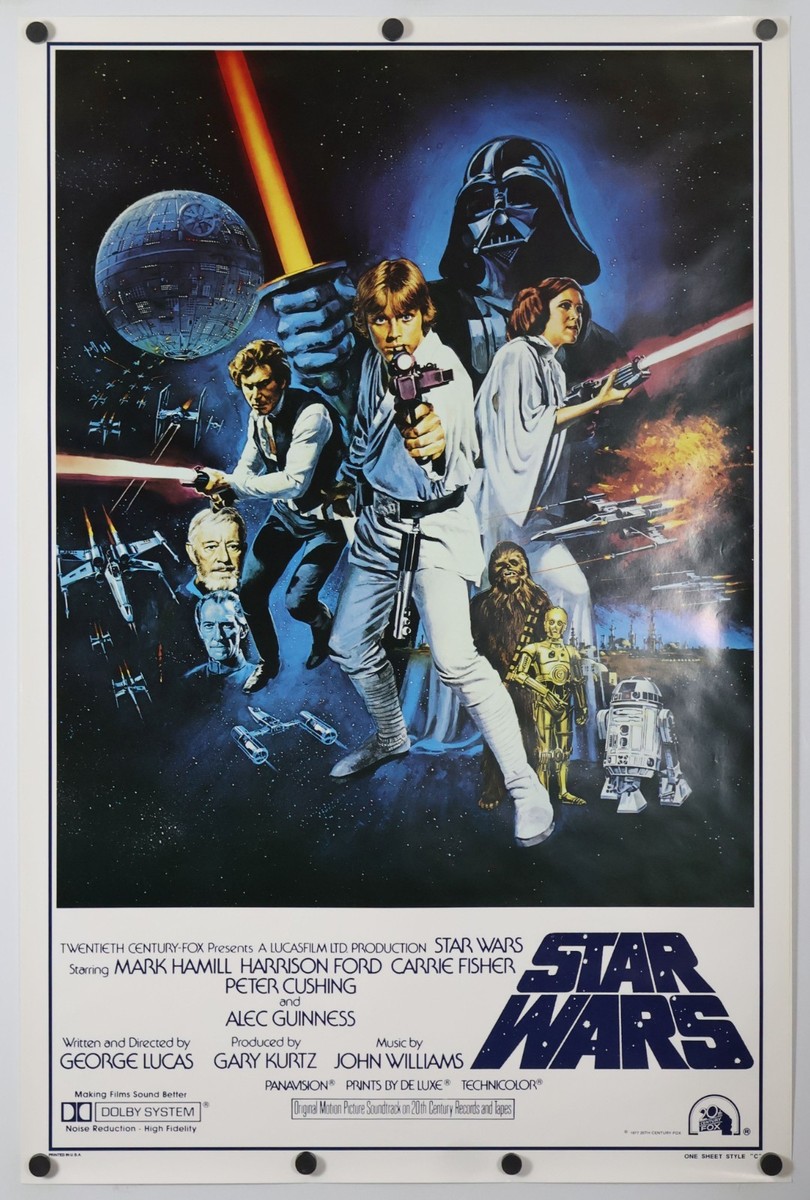 Star Wars - movie poster 27x41 1977 Style C MINT Restrike Bootleg