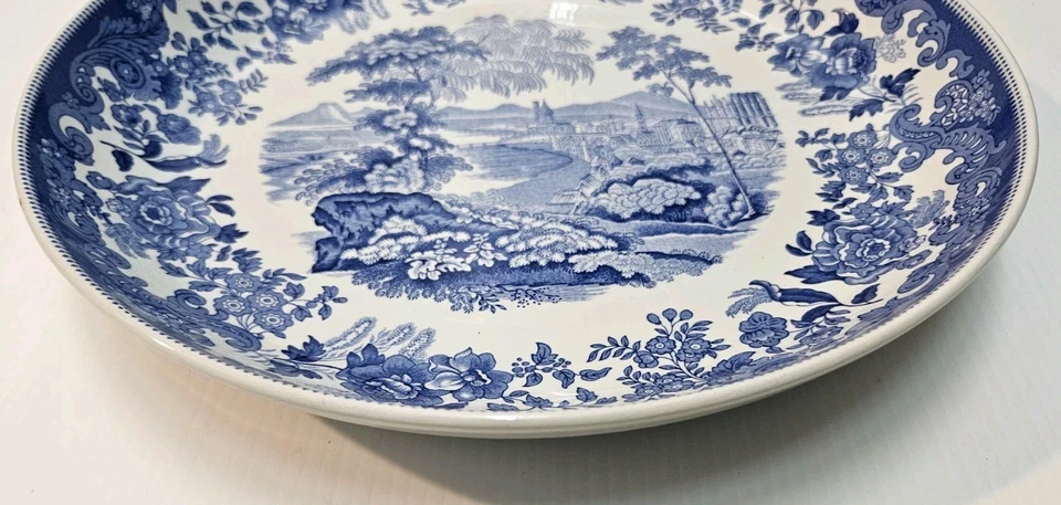 Spode Rhine England Pasta Bowl 11.75" Blue and White - Image 2 of 4