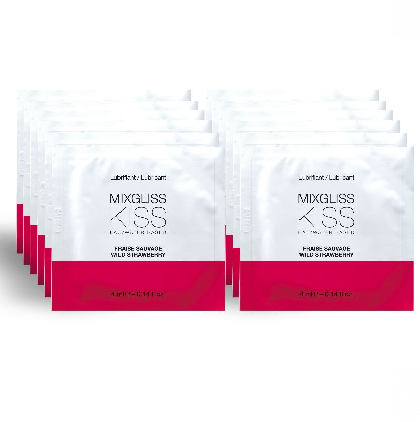 Lubrifiant base d'eau fraise Mixgliss format voyage pour week-end en amoureux