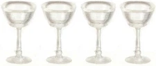 Farrow Industries Dolls House 4 Empty Martini Glasses Miniature 1:12 Scale Pub B