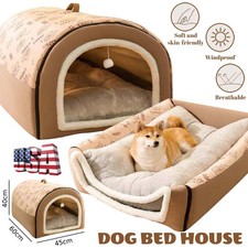 Dog House Kennel Pet Dog Cat Bed for Large Dogs Winter Warm Plush Cat Bed Nest