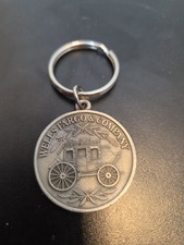 Vintage Wells Fargo Silvertone Keychain 1.5" Round