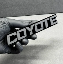 2-Pack COYOTE Emblem Badges Black Fender Angry Aggressive Racing Fender Emblem