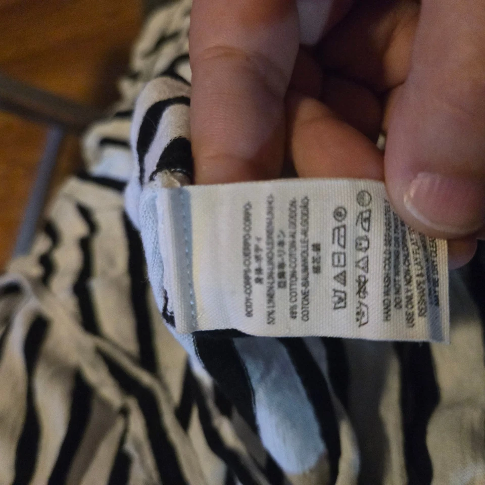 We the free free people top womens size small black white striped oversized tee - Imagem 4 de 4