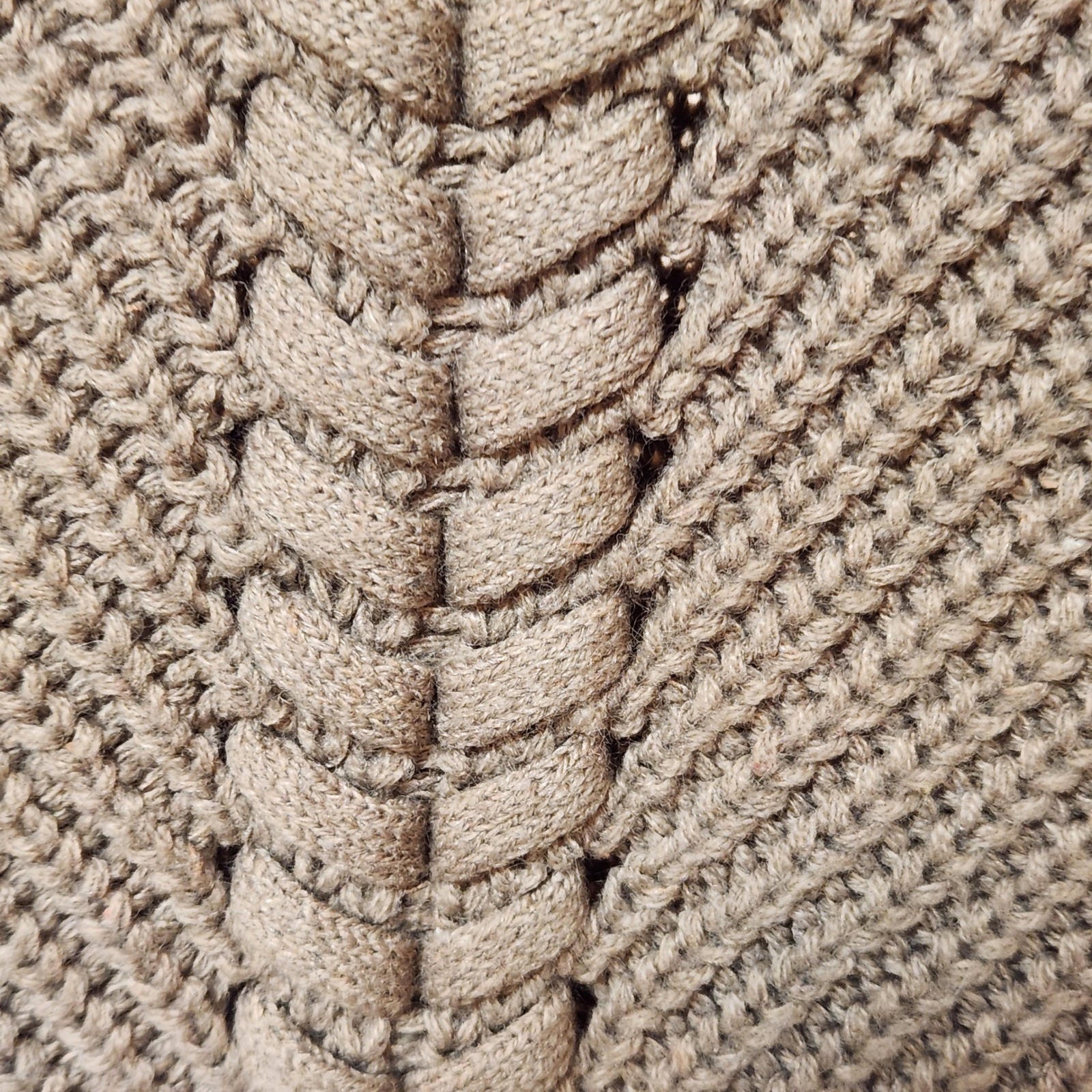 Cozy Co By Cozy Casual Women Chunky Knit Sweater Lace Up Trendy Tan S/M Chic