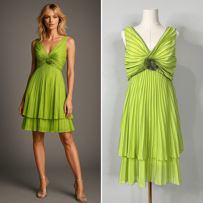 lime green cocktail dress Neon Green Isabella Bandage Mini Dress main image 0