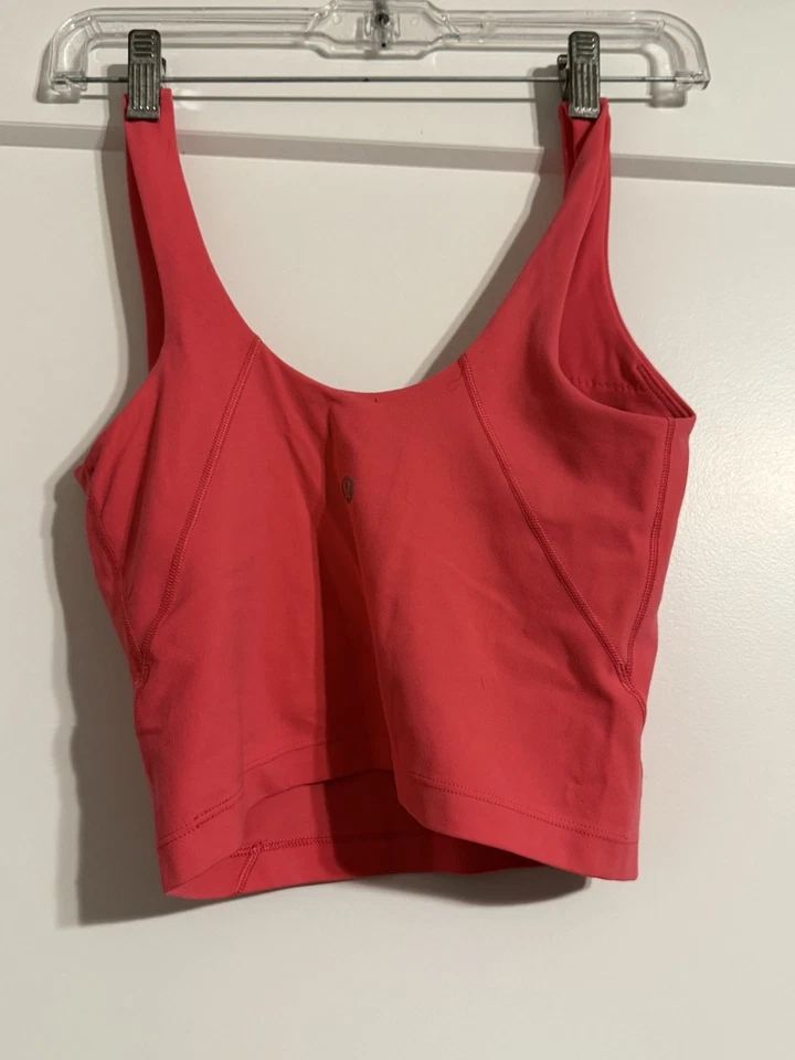 Sujetador Lululemon Align Tank Rosa Peonía Talla 2 Incorporado Usado en Excelente Condición Foto 3 de 4