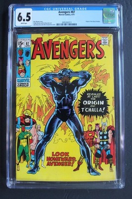 AVENGERS #87 1st ORIGIN BLACK PANTHER 1971 Death T'Chaka N'Baza B'Tumba CGC 6.5