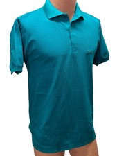 NOS Mens M Vtg 70s Le Tigre Pullover Polo Shirt Top 50/50 Deep Teal Green USA