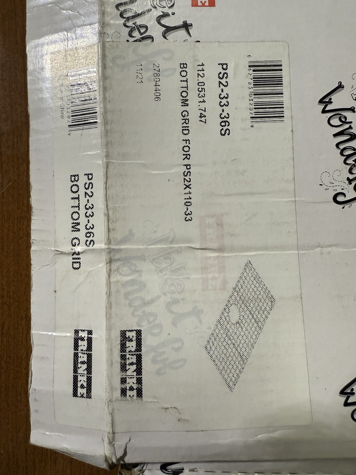 FRANKE  PS2-33-36S Stainless Bottom Grid For Professional 2.0 PS2X110-33 Sink