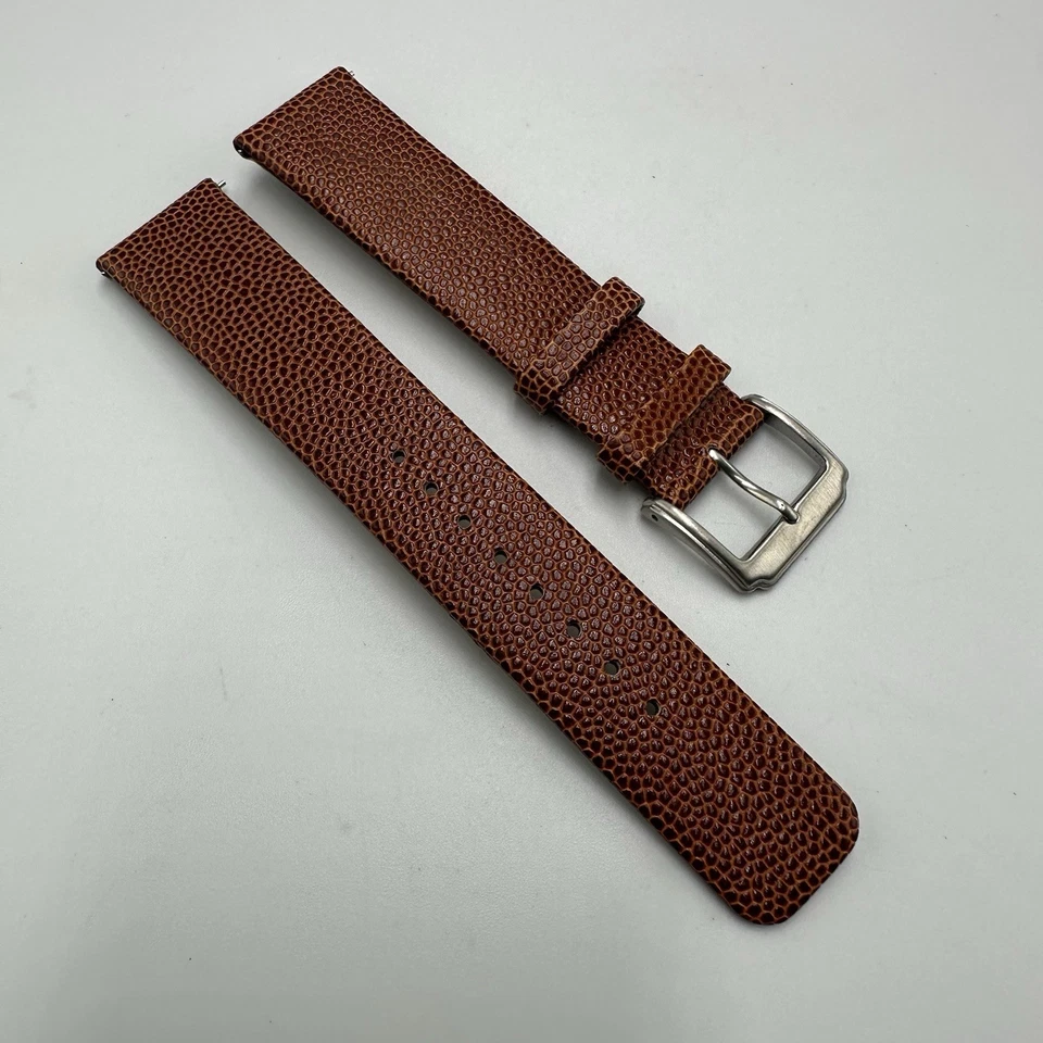 Correa de reloj de repuesto Kenneth Cole 20 mm cuero marrón claro hebilla plateada Foto 3 de 4