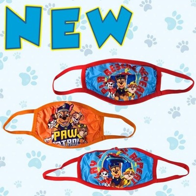 Paw Patrol 3 Pack Reusable Face Mask for Kids Children NEW Chase Marshall Rubble