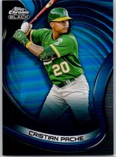 2022 Topps Chrome Black Blue Refractor #52 Cristian Pache #/75 Athletics
