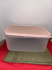 VTG Tupperware 18 Cup/4.3 L Modular Mates Container (1609-3) PINK Lid (1610-5)