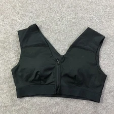 Tommie Copper Sport Bra Womens XL Black Shoulder Support Zip Activewear Gym