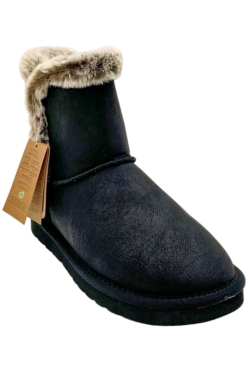Lamo Faux-Fur Lined Mini Winter Boot Vera Black