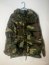 US Military ECWCS Gore-Tex Parka Large Cold Weather Jacket Woodland Camouflage