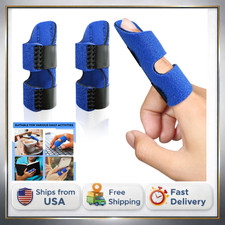 2 Pack Finger Splints   Trigger Brace for Pain Sprain Arthritis Relief Blue 
