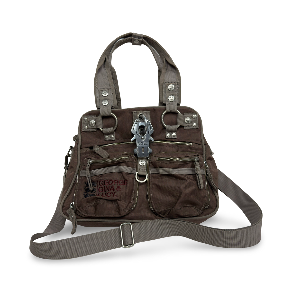 George Gina Lucy Bag Two Gether Double Zip Multipocket Y2K Vintage