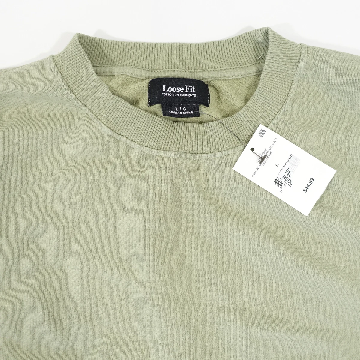 COTTON ON LIGHT SAGE GREEN LARGE OVERSIZED LOOSE FIT SWEATSHIRT SWEATER  MENS NEW | eBay