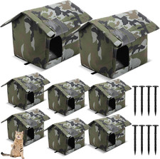 8 Pieces Waterproof Stray Cats Shelter Warm Outdoor Cat House Foldable Pet Bed w