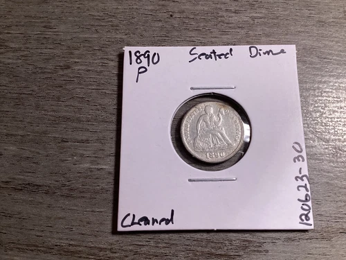 1890 Seated Liberty Silver Dime Type 4 Resumed Very Fine w/Details 120623 30ta