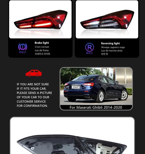 Rear Tail Lights Lamp For Maserati Ghibli 2014-2022 Upgrade Assembly DRL Running - Foto 9 di 12
