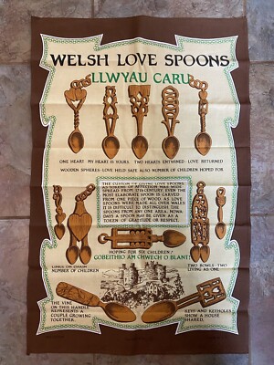 NEW Causeway Welsh LOVE SPOONS 100% Cotton Kitchen Tea TOWEL UK Made