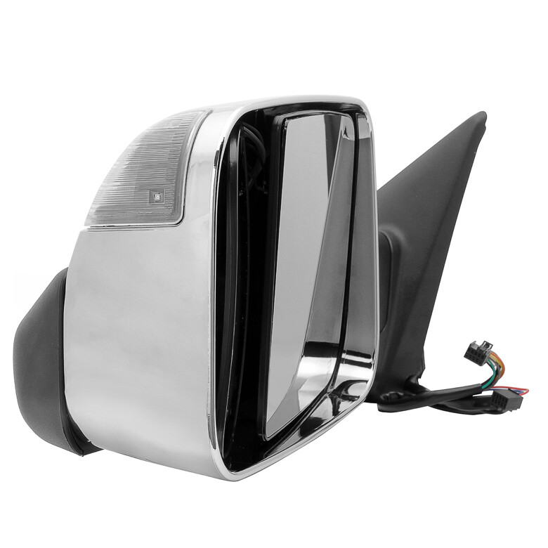 Dodge Tow Mirrors 2013-2017 Dodge Ram 1500 Power Heated Towing Mirrors With LED Signal &amp; Puddle Light - Chrome, Pair Set Power Folding Mirrors Ram 2500