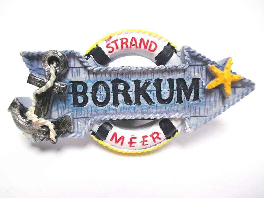 Borkum Magnet Beach Sea Anchor Starfish Poly Souvenir Germany (252)