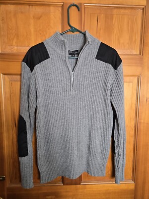 Level Eight  Quarter Zip Sweater * Black Gray * Medium 
