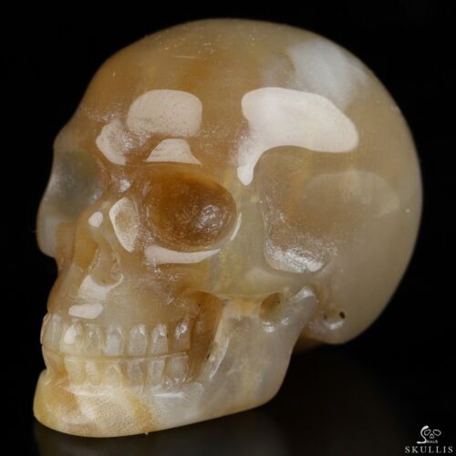 1.0" Agate Hand Carved Crystal Skull, Realistic, Crystal Healing - Imagen 1 de 7