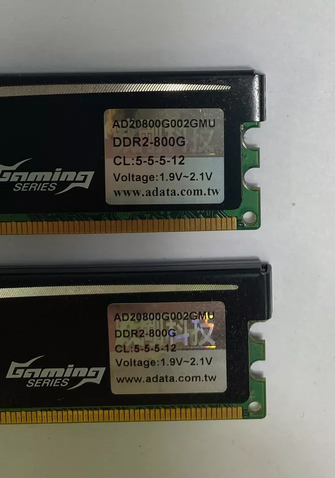 4GB Kit (2 x 2GB) AData AD20800G002GMU PC2-6400U 800MHz DDR2 Computer Memory - Image 4 of 4