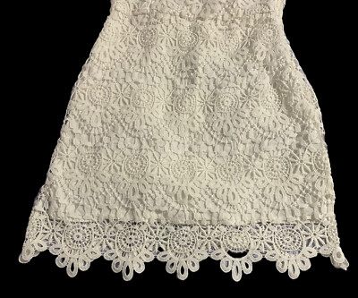 Ladies Hollister White Lace Flowers Scalloped Edge Mini Dress Size 3 Side Zipper | eBay Ladies Hollister White Lace Flowers Scalloped Edge Mini Dress Size 3 Side Zipper | eBay