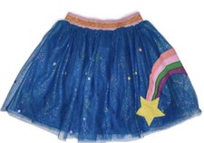 Hanna Andersson-sz 10/12-EASTER-Glitter-Skirt-Teal-Shooting Star-Tulle-Tutu-