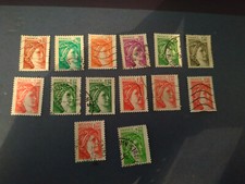 lot 14 timbres marianne oblitéré