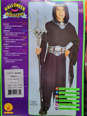 Children's Halloween Costume Dark Skull Warrior Size 3-4 Years | eBay