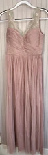 Hitherto Anthropologie GOWN 6 Pink Layers Lace Prom Wedding Formal NWOTS