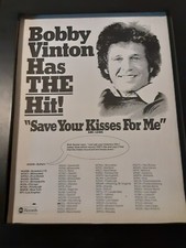 Bobby Vinton Save Your Kisses For Me Rare Original Promo Poster Ad Framed!