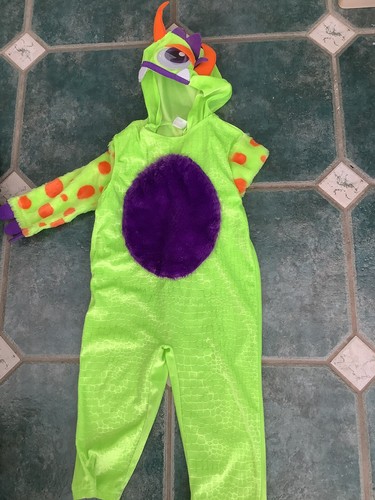 Tu fancy dress age 1/2 years one eye character vgc world book day bright green