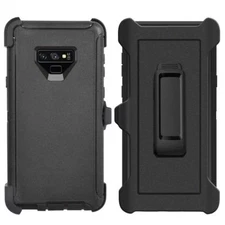 For Samsung Galaxy Note 9 Case Cover (Belt Clip Fits Otterbox Defender) Black