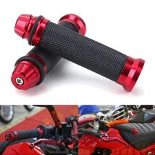 Aluminum 7/8" Motorcycle Handle Bar Hand Grips Universal For Honda Suzuki Yamaha