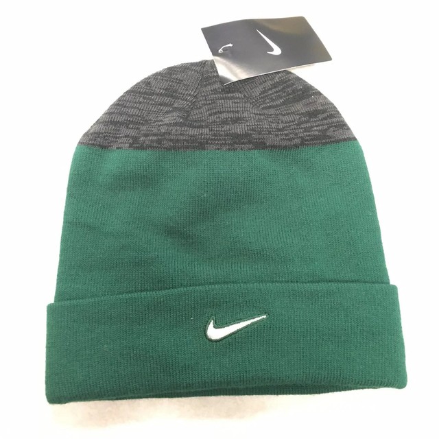New With Tags Nike Beanie Green Grey Swoosh Adult Unisex One Size Fits All | eBay